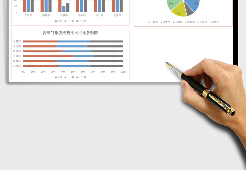 部门支出财务报告数据统计表Excel模板
