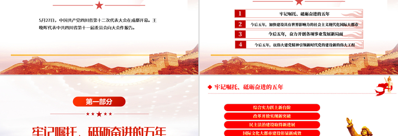 红色党建风中国共产党上海市第十二次代表大会专题党课PPT课件模板