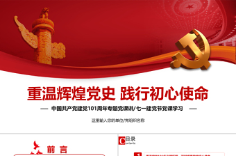 热烈庆祝中国共产党成立101周年ppt
