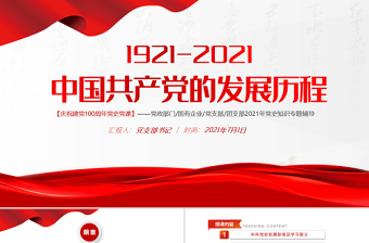 中国共产党100周年党史ppt