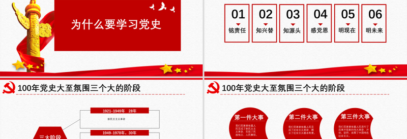 原创中国共产党党史建党100周年党课学习ppt-含讲稿