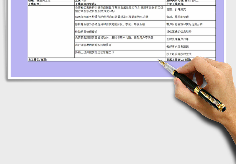 2022年客服专员岗位任职资格录用表免费下载