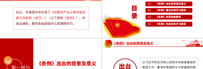 原创中国共产主义青年团支部工作条例学习解读PPT