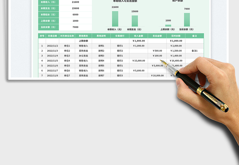 银行存款日记账免费下载