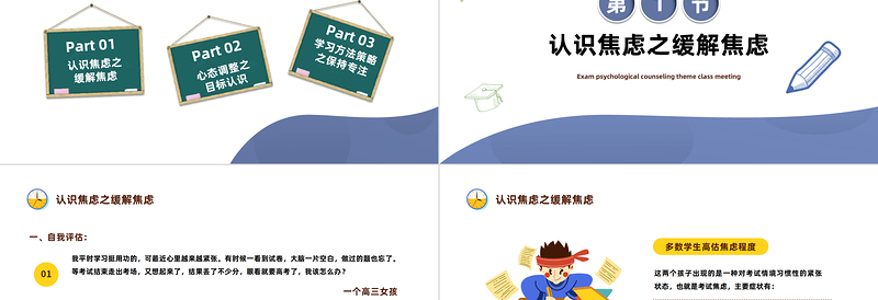 2023高考心理减压PPT卡通风考前心理疏导主题班会课件模板下载