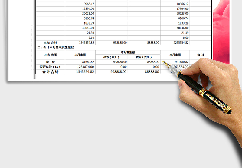 2021年现金银行对账单-年度报表