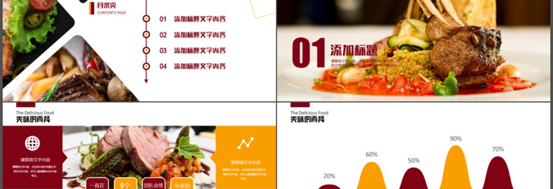 2018餐饮美食西餐厅介绍PPT模板