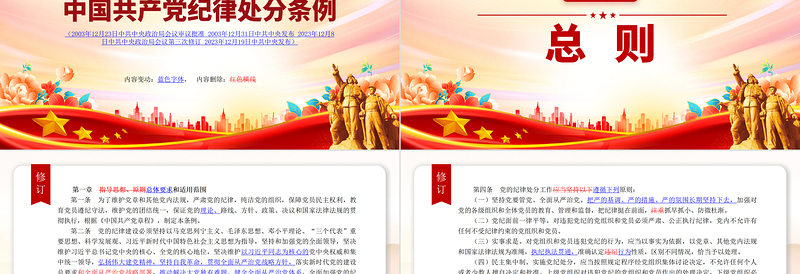 《中国共产党纪律处分条例》新旧对照PPT大气华美加强党的纪律建设党课课件
