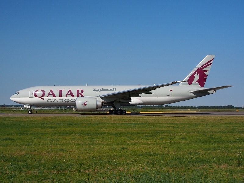 卡塔尔航空, 货物, 波音 777, 机场, 飞机, 航空, 交
