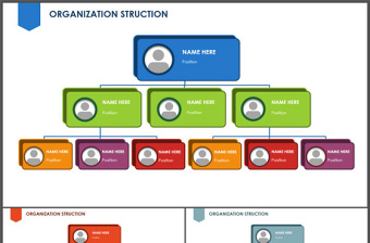 组织架构图-商业图表-商务蓝绿