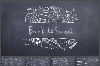 毕业季粉笔黑板手绘学校教学PPT图标(1)-含多个ppt元素