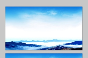 蓝天白云群山PPT背景图片