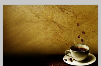 一杯热咖啡——咖啡色怀旧背景图片