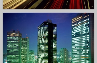夜景流光溢彩现代大都市商务高清背景图片
