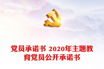 党员承诺书 2020年主题教育党员公开承诺书