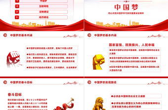 2022同心共筑中国梦PPT红色简约同心共筑中国梦学习系列重要讲话课件