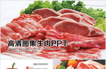 高清图片新鲜生肉肉块生牛排食材餐饮ppt