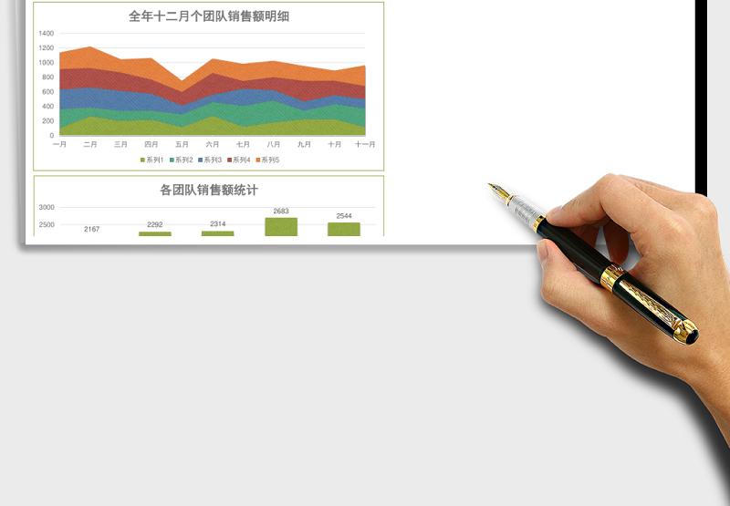 全年月度销售额统计分析表ecxel模板