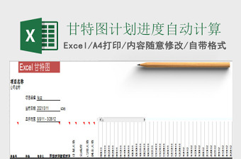 甘特图模板计划进度自动计算Excel表格模板