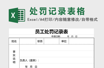 员工处罚记录表excel模板