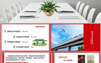 中国铁路发展历程教育教学通用PPT模板
