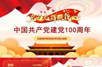 中国共产党建党100周年光辉历程党史党课PPT模板