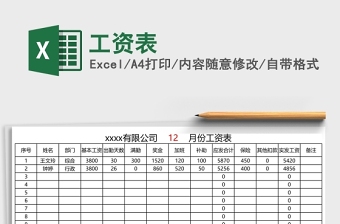 员工工资表Excel表格