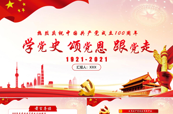 2021简约大气党建风庆祝中国共产党成立百年PPT