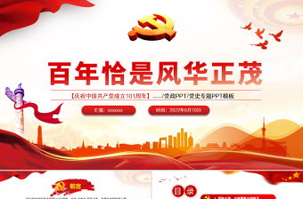 2021庆祝中国共产党成立100周年党史免费PPT讲稿