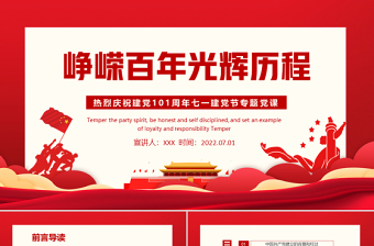 2021庆祝中国共产党成立100周年党史免费PPT讲稿