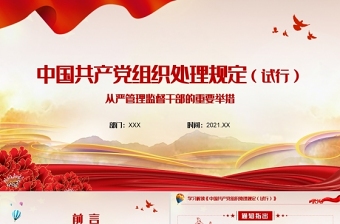 2021中国共产党组织处理规定PPT模板