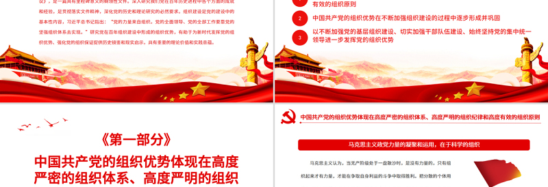 中国共产党组织优势的形成及其动能转化PPT红色党政风党员干部深入学习《决议》专题党课课件