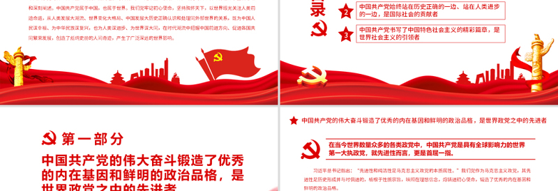 从世界视域看百年奋斗的中国共产党PPT红色精品党员干部深入学习《决议》