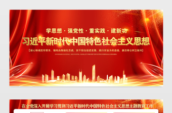红金光效深入开展学习贯彻习近平新时代中国特色社会主义思想主题教育工作展板宣传栏模板