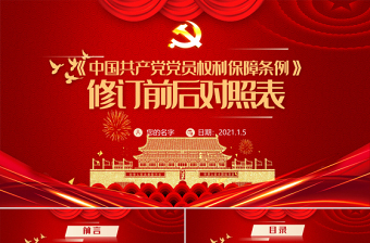 中国共产党党员权利保障条例修订前后对照表PPT