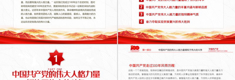 2021中国共产党的伟大人格理论PPT庆祝建党100周年党史学习教育专题辅导党课模板