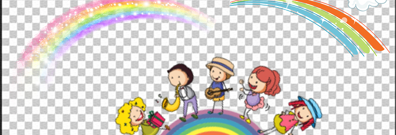 2021六一儿童节装饰彩虹图片大全八款可爱卡通节日元素合集