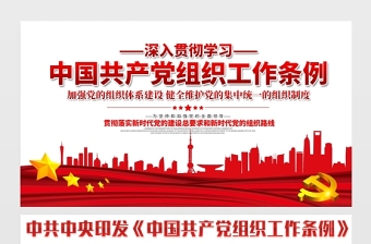 2021深入贯彻学习中国共产党组织工作条例展板宣传栏设计模板下载