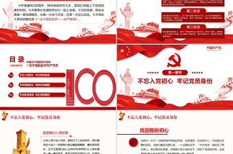 中国共产党建党100周年一生不变的名字共产党员ppt模板