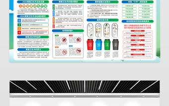 2022文明健康绿色环保展板卡通风全国爱国卫生月知识宣传栏模板