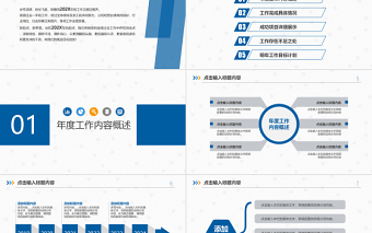 2024蓝色述职报告工作总结PPT模板幻灯片