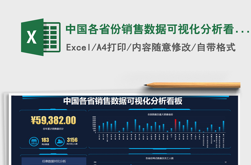 2021年中国各省份销售数据可视化分析看板