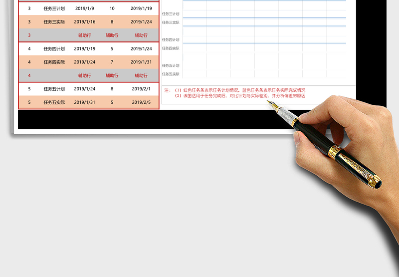 公司项目进度计划甘特图表Excel模板