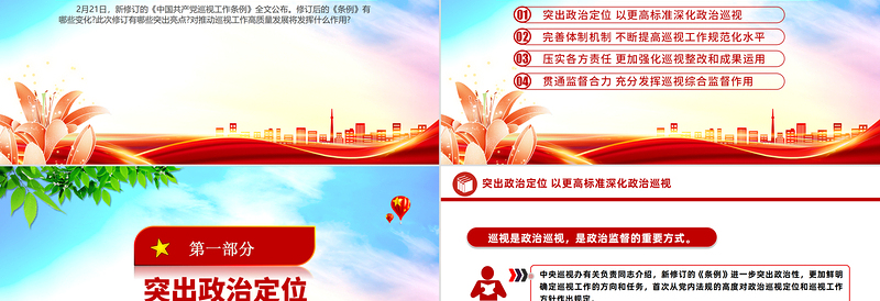 2024中国共产党巡视工作条例亮点解读PPT党政风党规党纪专题课件模板