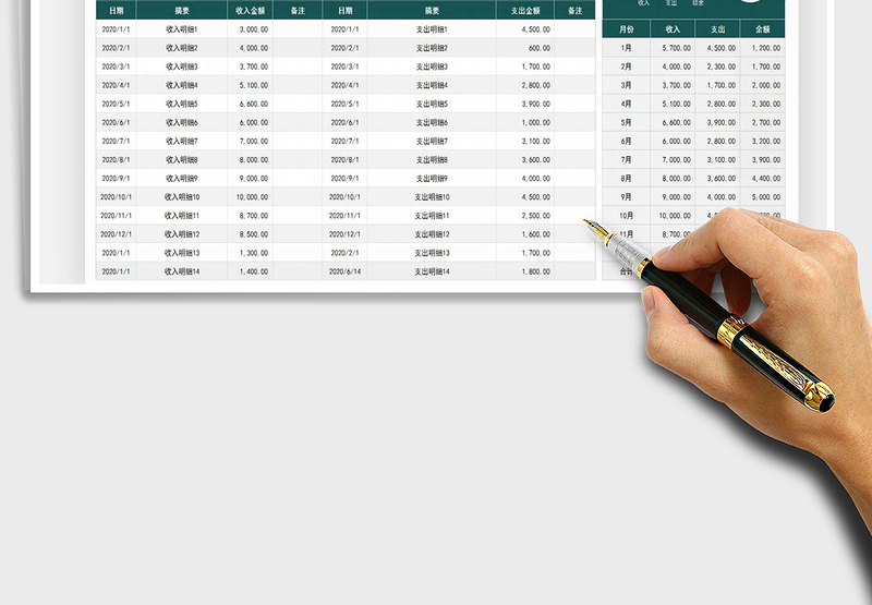 2021年收入支出余额明细表（图表分析）