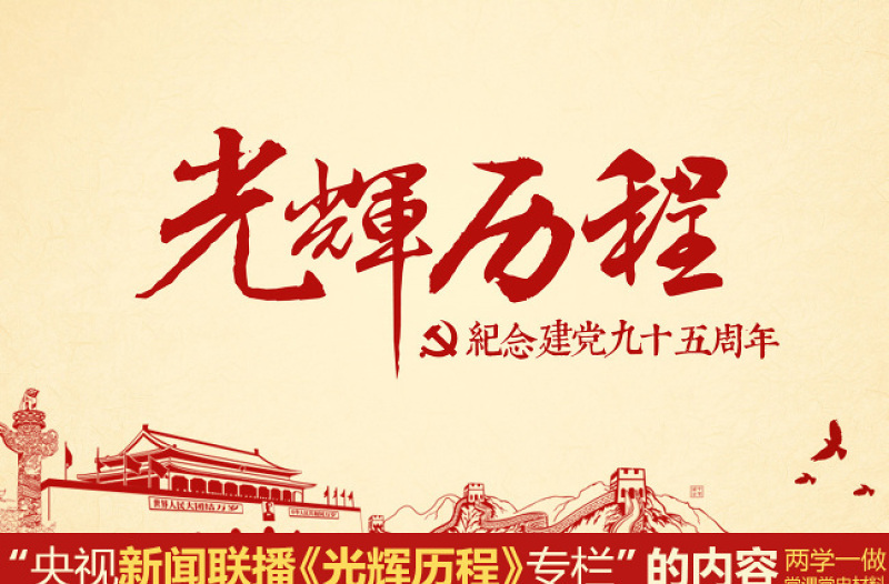 光辉的历程纪念建党95周年党课PPT模板