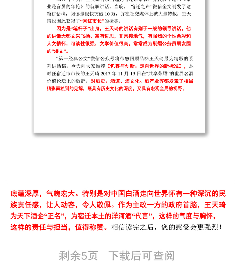 “网红官员”王天琦《包容与创新:走向世界的新标准》