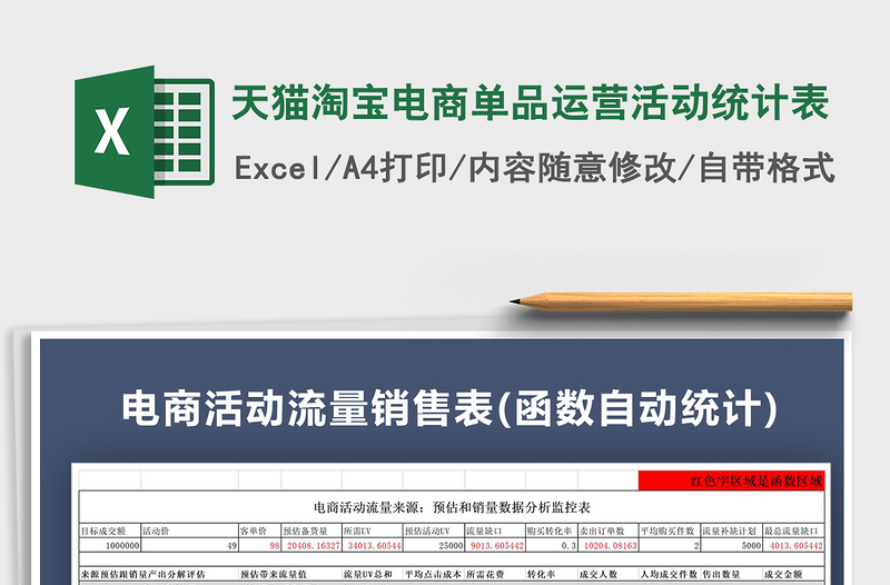 2021年天猫淘宝电商单品运营活动统计表