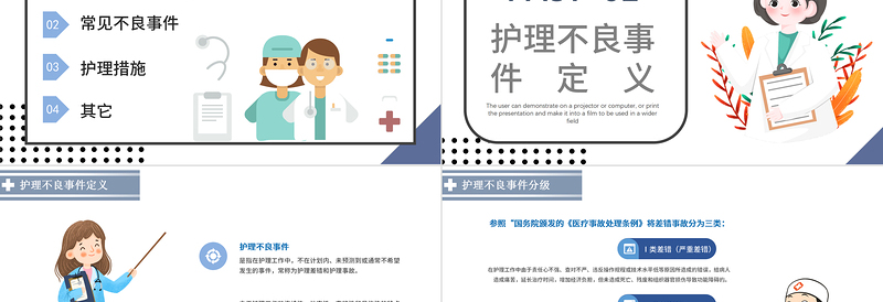 2022护理不良事件PPT个性清新医疗类通用PPT