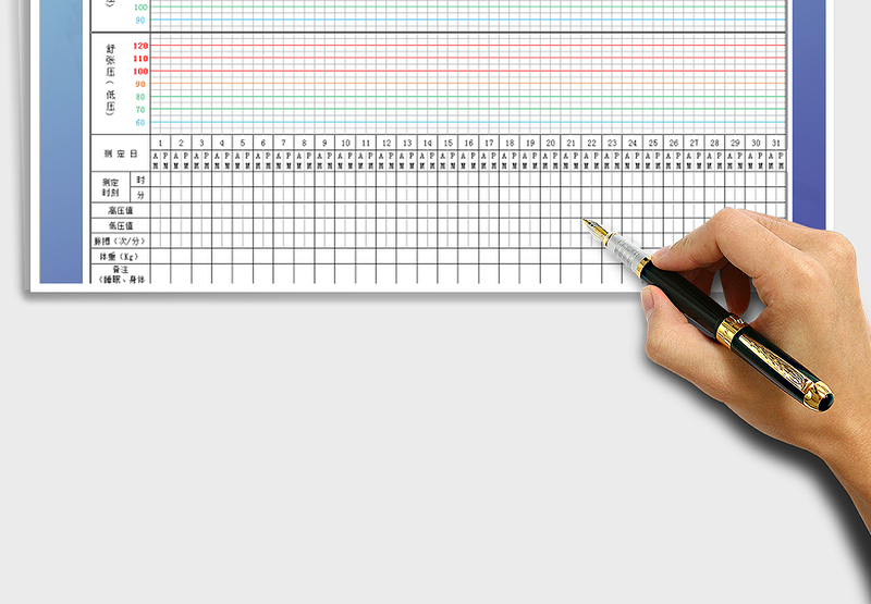 2021年高血压测量记录曲线表